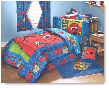 Clifford the Big Red Dog Bedding, Comforter Sets, Blankets, Pillowcases, Shams, Sheet Sets, Bed skirts, Drapes, Curtains, Valances, Throw pillows, Snuggle Pillows